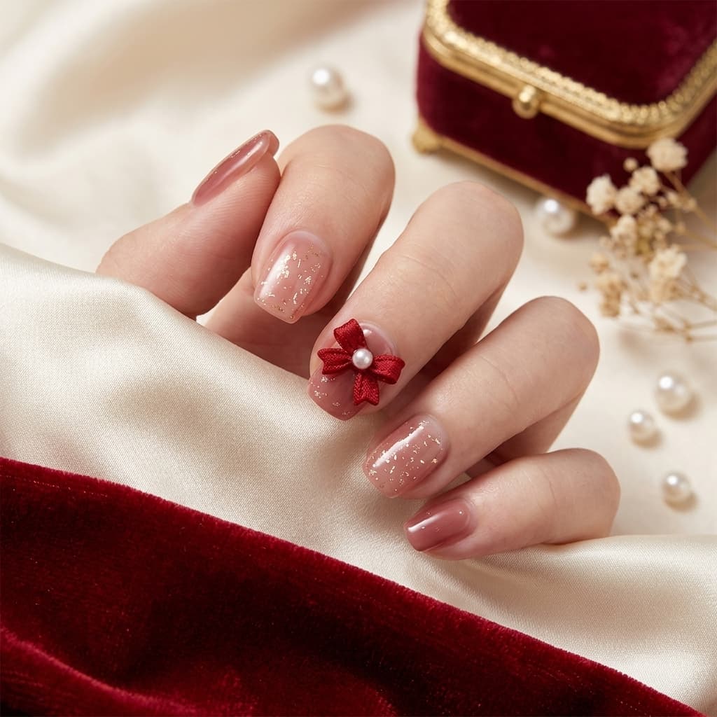 Bow Butterfly Press On Nails